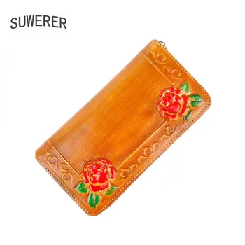 

New Genuine Leather Bag Vintage clutch card holder, ladies wallet, leather card holder, cowhide embossed coin purse