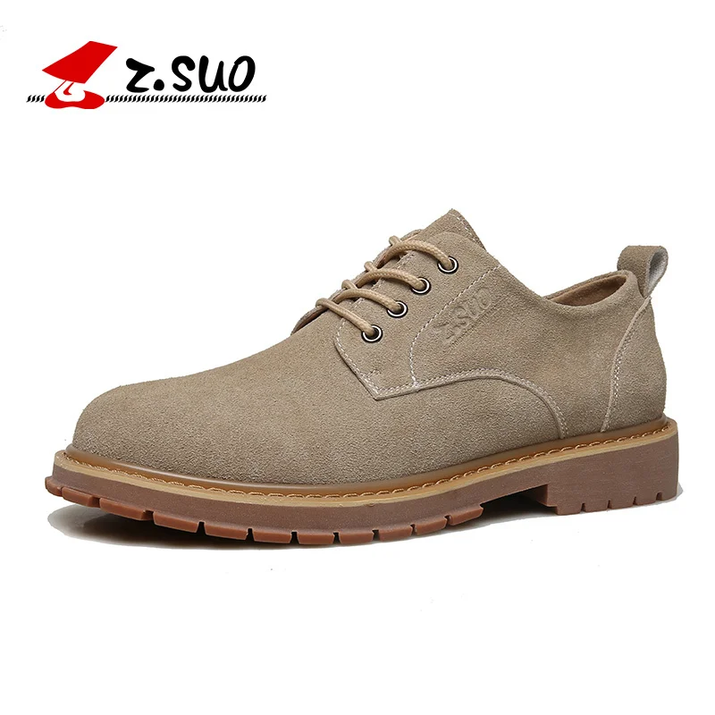 

2019 New Men's Martin Shoes British Vintage Lace Up Soft Cow Suede Rubber Sole Man Tooling Shoes 6#21D50