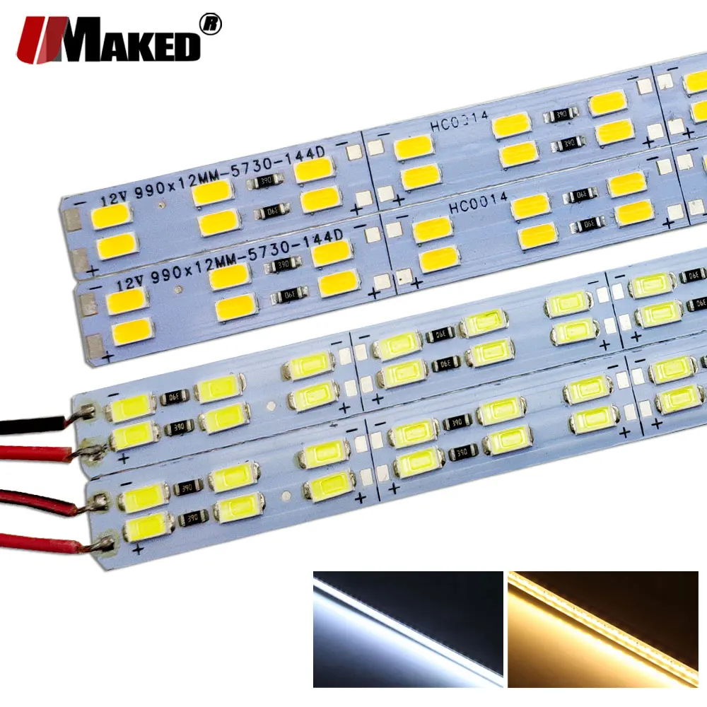 20pc DC12V 50cm LED Bar Lights Supper Brightness Hard Rigid Strip 72LEDs 10W SMD5730 Fluorescent Energy Saving For Counter Lamps
