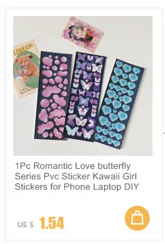 1Pc Ins Gradient Laser Rose Series Decoration Laser Stickers Scrapbooking Hand Account Cute Stationery Sticker School Suppliesr