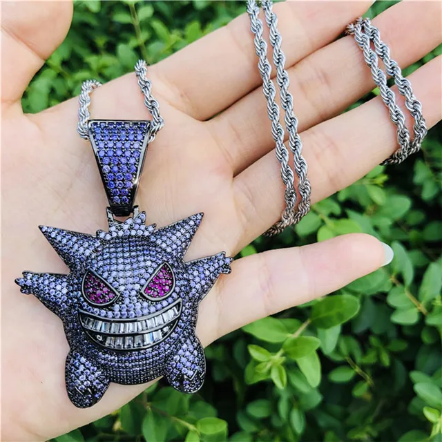 Zircon Gengar Pokemon Pendant Necklace 