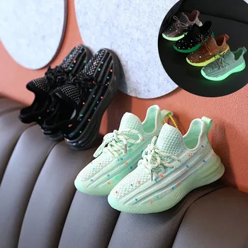 

New Children's Luminous Casual Sneakers Air Mesh Running Shoes for Boys Girls Breathable Starlight Toddler Baby Kids Shoes