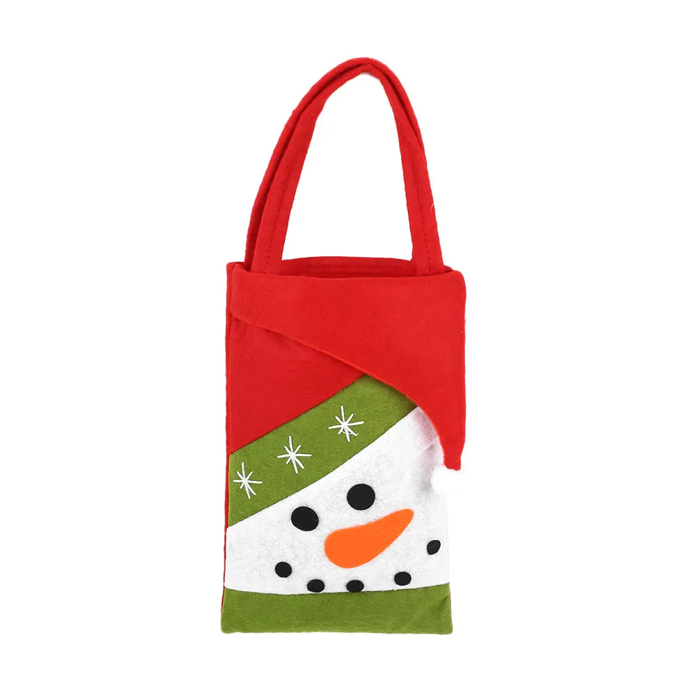 snowman Милый Рождественский мешок для конфет, нетканый держатель для детских подарков, украшения - Цвет: snowman