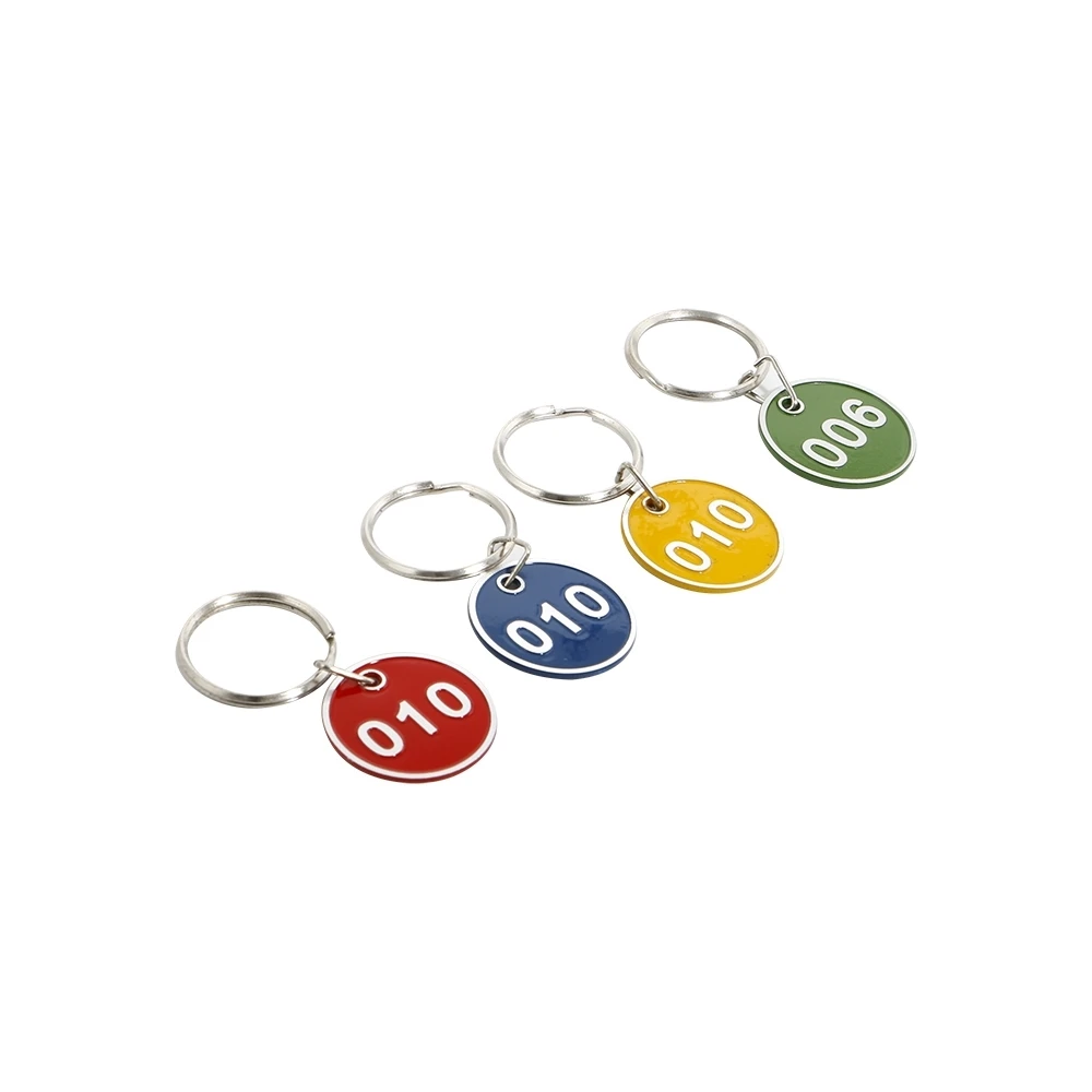Metal Numbered Tag With Key Ring Aluminium Sequential Numbers Disc Luggage Checkroom Locker Gym Sauna Club Id Card Series Tags | Дом и сад