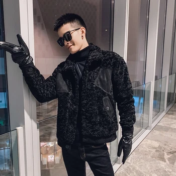 

2019Autumn And Winter New Youth Popular Lamb Wool Jacket Fashion Casual Big Pocket Lapel Single-breasted Solid Color Cotton Coat