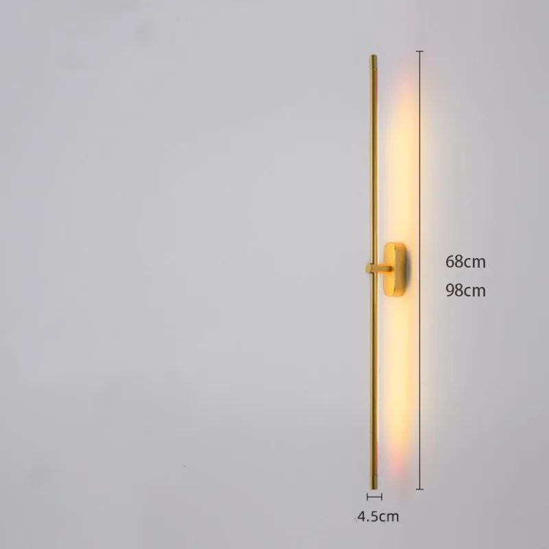 wireless wall lights Modern simple linear tube LED wall lamp up down background opposite wall light LED bedside foyer corridor black gold LED sconce art deco wall lights