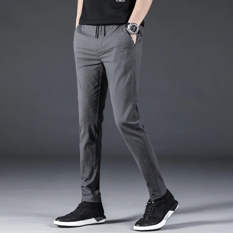 

MRMT 2024 Brand Spring and Summer Men's Trousers Leisure Shown Stretch Foot Pants for Male Youth Loose Long Trouser