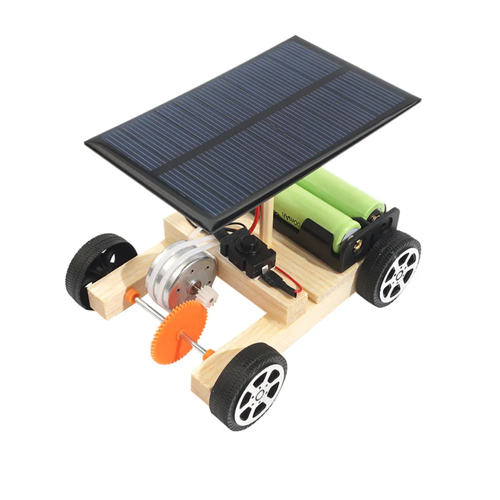 Игрушки для детей DIY автомобиль на солнечной энергии деревянная Сборная модель научная модель с батареей детские игрушки новинка забавная игрушка