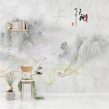 

milofi custom large wallpaper mural 3D abstract landscape lines TV sofa background wall