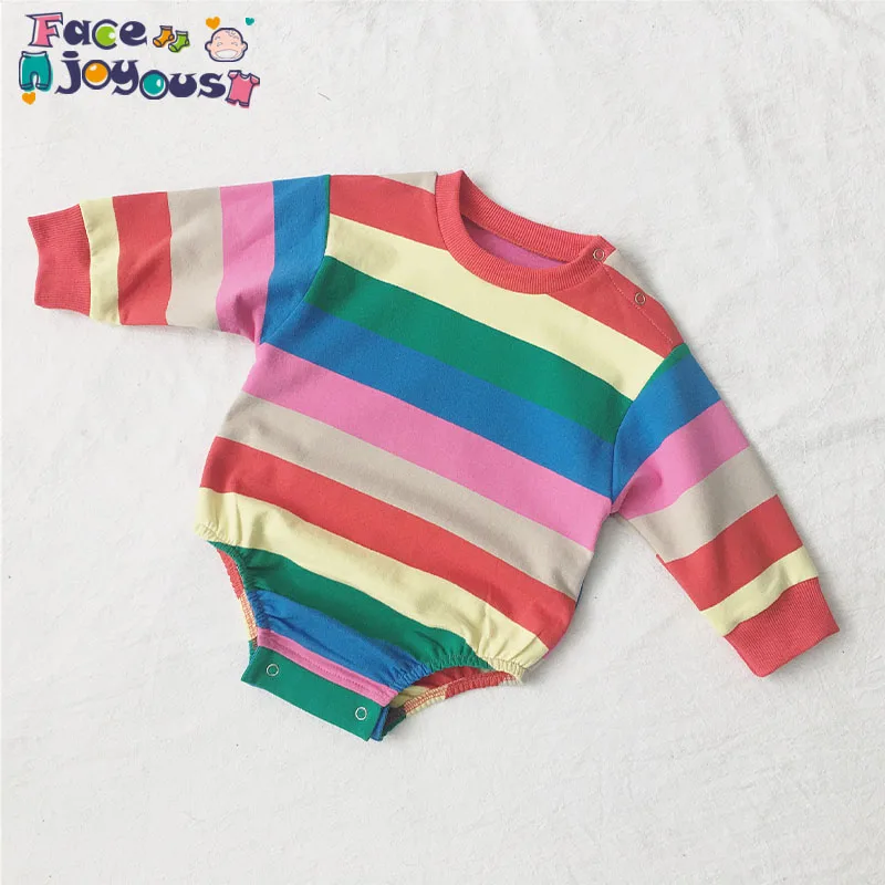 

Baby Girl Clothes Cotton Baby Clothes Newborn Baby Girl Boy Romper Long Sleeve Rainbow Infant Baby Jumpsuit For Girl Overalls