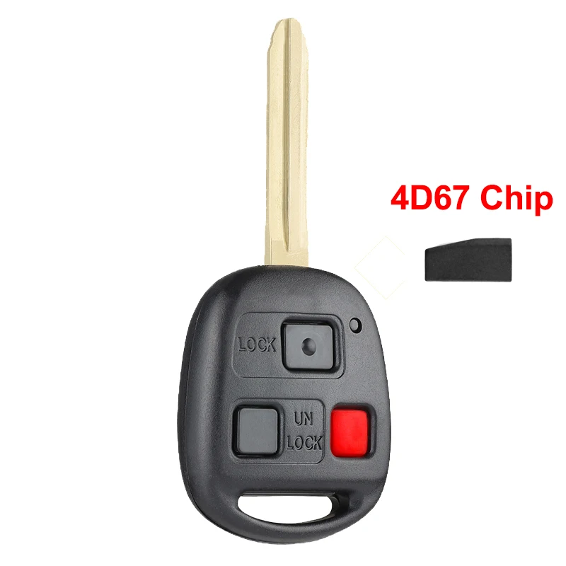 Keyecu Remote Car Key Fob 3 Buttons 314MHz G / 4D67 Chip TOY43 Blade for Toyota FJ Cruiser, Land Cruiser- FCC ID: HYQ12BBT - Цвет: with 4D67 Chip