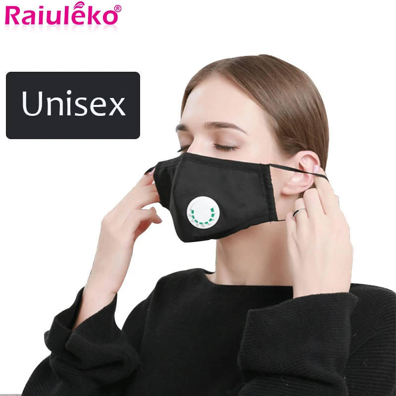 

Anti Dust Allergy Mouth Face Mask Activated Carbon Filter Windproof Mouth-Muffle Bacteria Proof Flu Pure Cotton Face Masks PM2.5