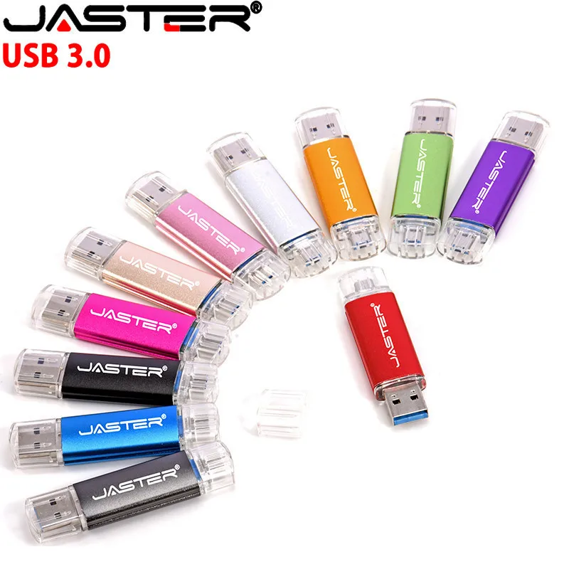 OTG USB 3 0 JASTER флешка 4 ГБ 8 16 32 64 Гб Флешка для Android смартфона металлический
