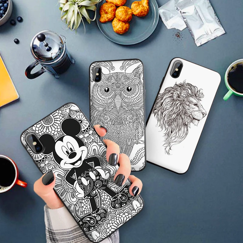 

for IPhone Xr Xs Xsmax X 6 6s 7 8 Plus Cover Abstract lines XS X Xr XS Max 9 Silicon Coque Capa