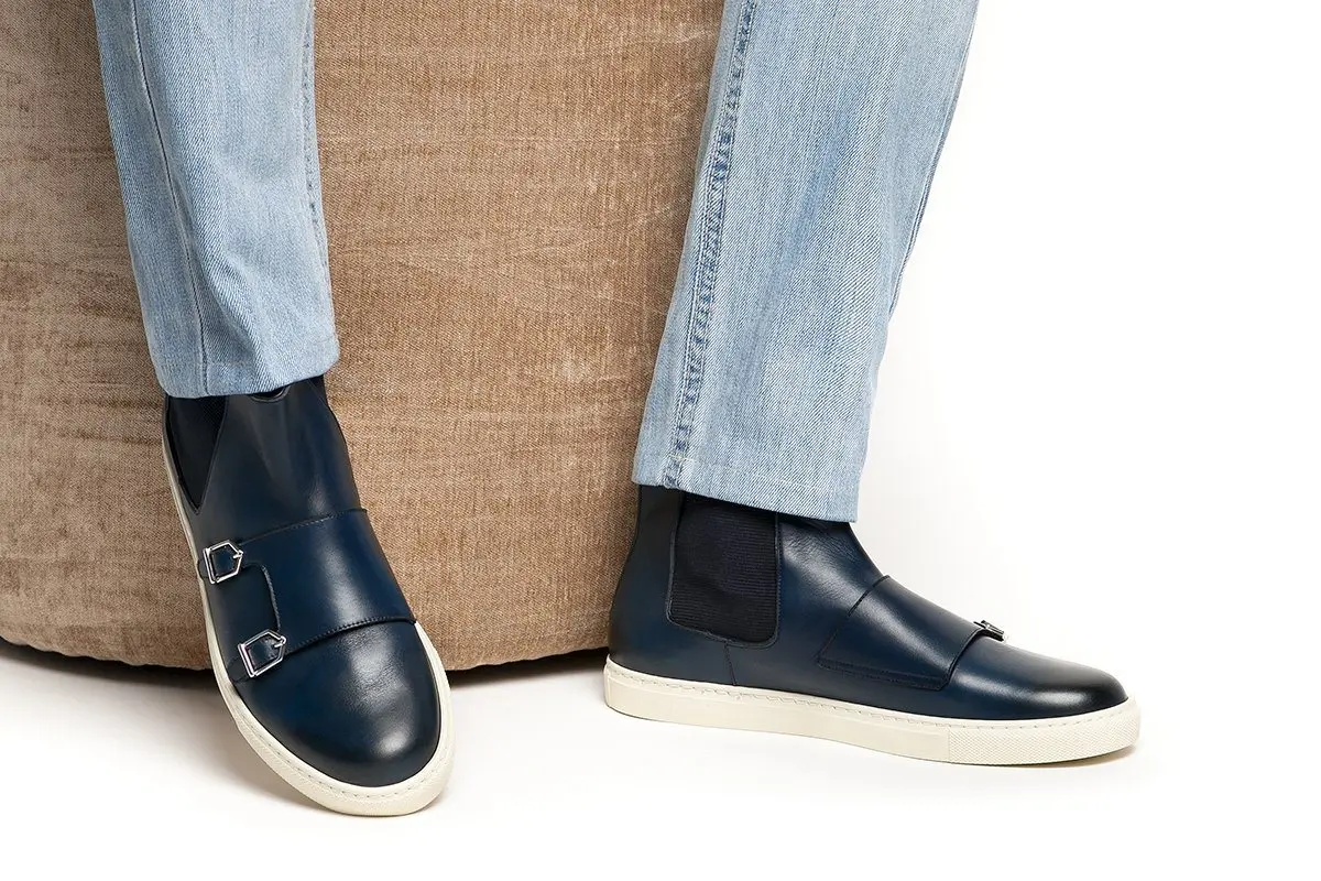 

High Quality Handmade Fashion Male Pu Leather Monk Strap Shoes Casual Classic Trendy Vinage Stylish Chelsea Sheos for Men 4M448