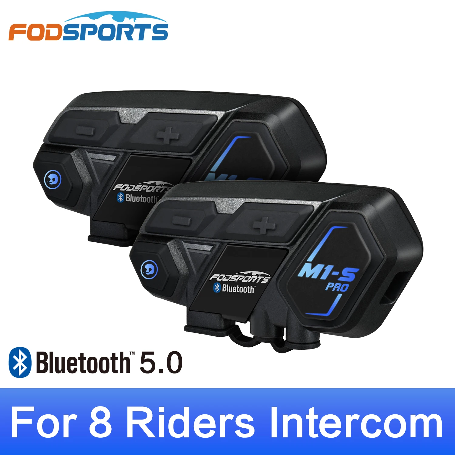 2PCS Fodsports Motorcycle Bluetooth 5.0 Helmet Headset Intercom Waterproof M1-S Pro Wireless intercomunicador Interphone MP3 | Автомобили