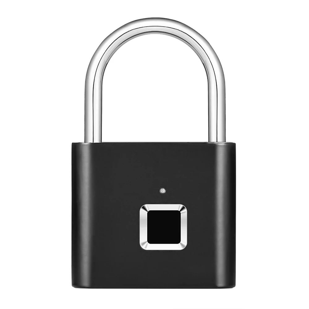 Черный USB Перезаряжаемый умный безключевой электронный замок с отпечатком пальца домашний Противоугонный замок безопасности дверь Багаж Замок для чемодана - Цвет: Черный