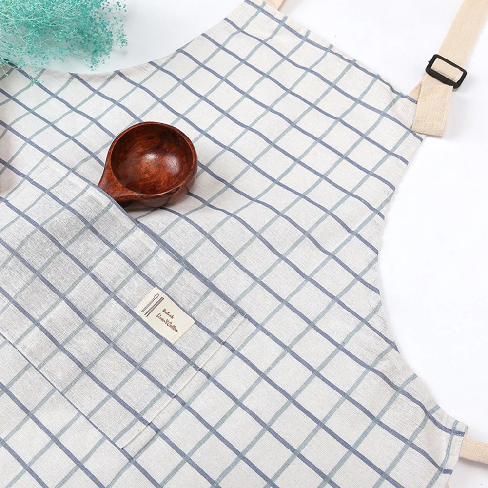SINSNAN New Hot Fashion Lady Women Men Adjustable Cotton Linen High-grade Kitchen Apron For Cooking Baking Restaurant Pinafore