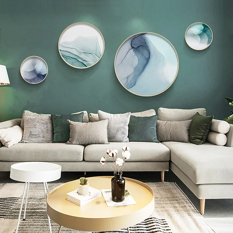 

Abstract Decorative Wall Poster Art Blue Ink Lines New Chinese Style Canvas Painting For Living Study Room Porch Hallway Picture