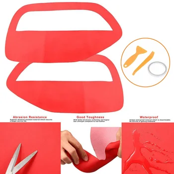 

2pcs Insert Cards Red Cover Faux Leather Door Panel High Quality Durable