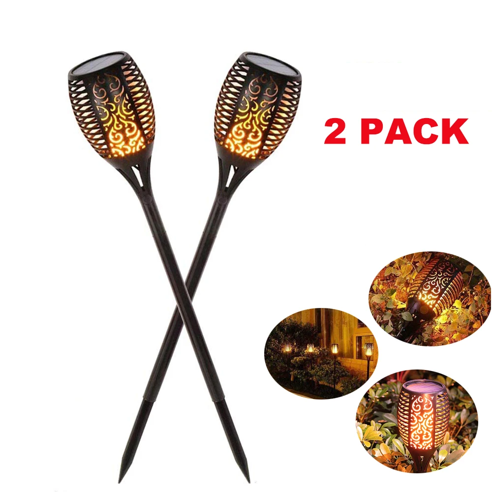 2 Pcs Solar lamps Дропшиппинг 1 шт. 2 шт. 4 шт. 8 шт. Солнечная пламенная Мерцающая садовая лампа фонарь для садовых дорожек - Испускаемый цвет: 2 Pcs Solar lamps