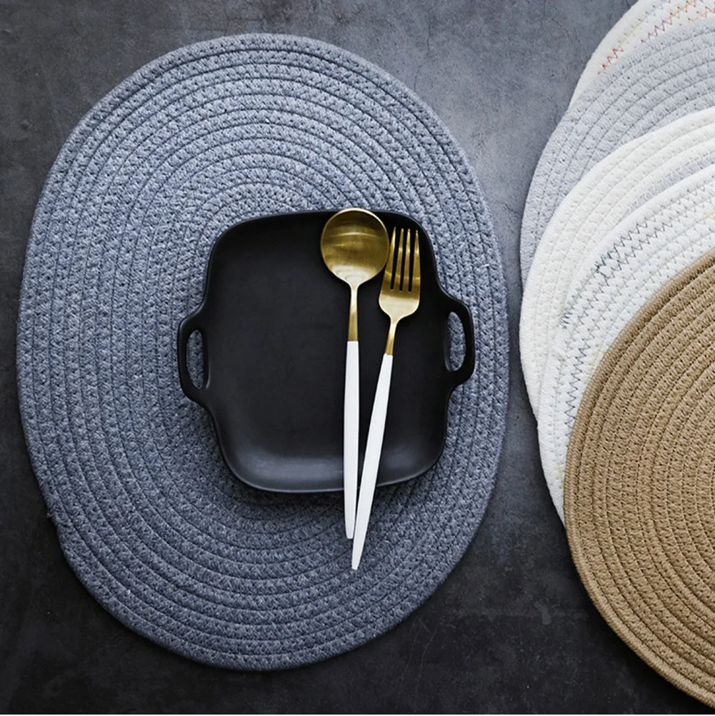 Woven Placemats Heat Resistant Table Mats Non-Slip Anti-Scalding Washable Place Mats for Dinner Table Kitchen Party