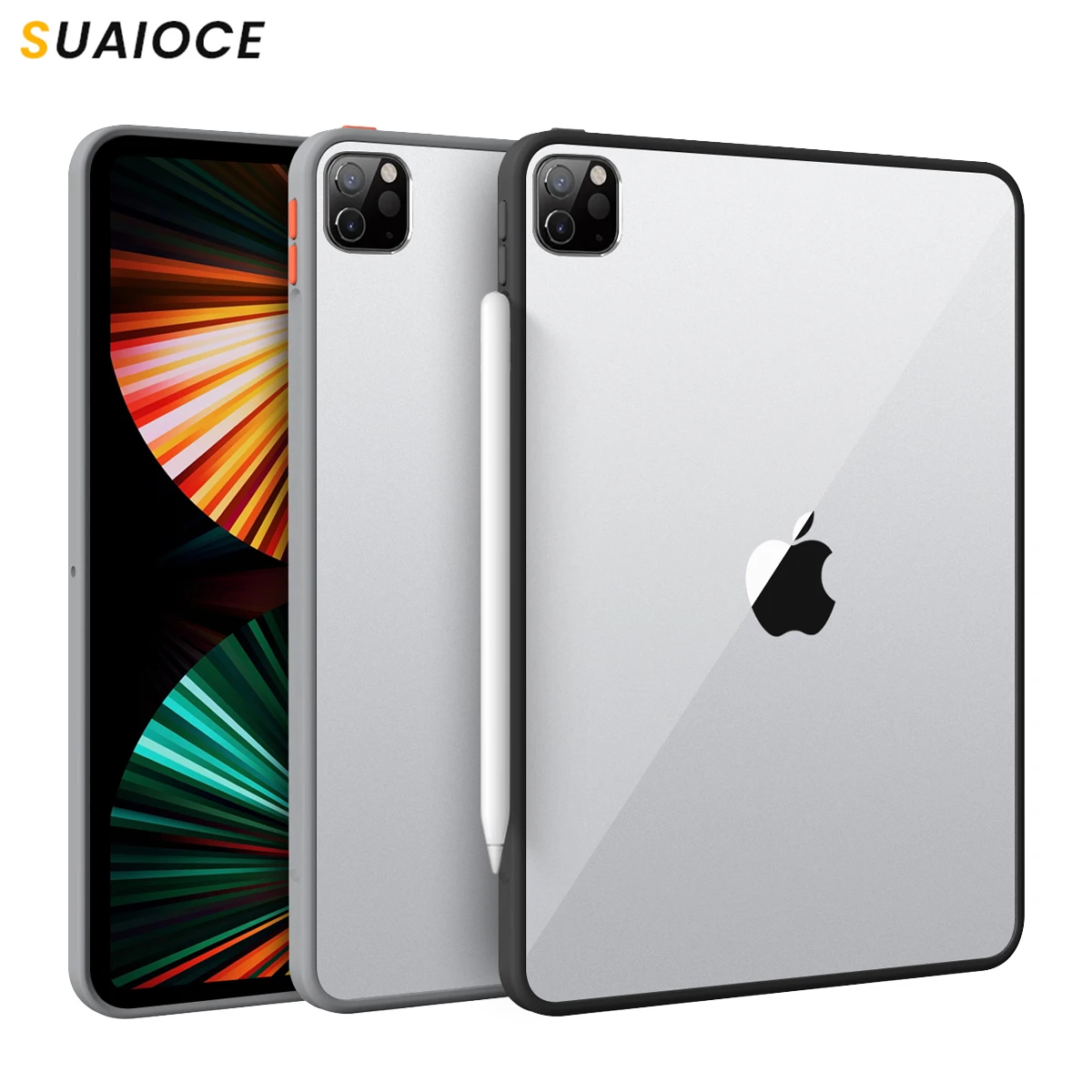 SUAIOCE Protective Tablet Case For iPad Pro 2021 11 12.9 Case Anti-bend Shockproof Cover Matte Clear Back For iPad Pro 11 inch