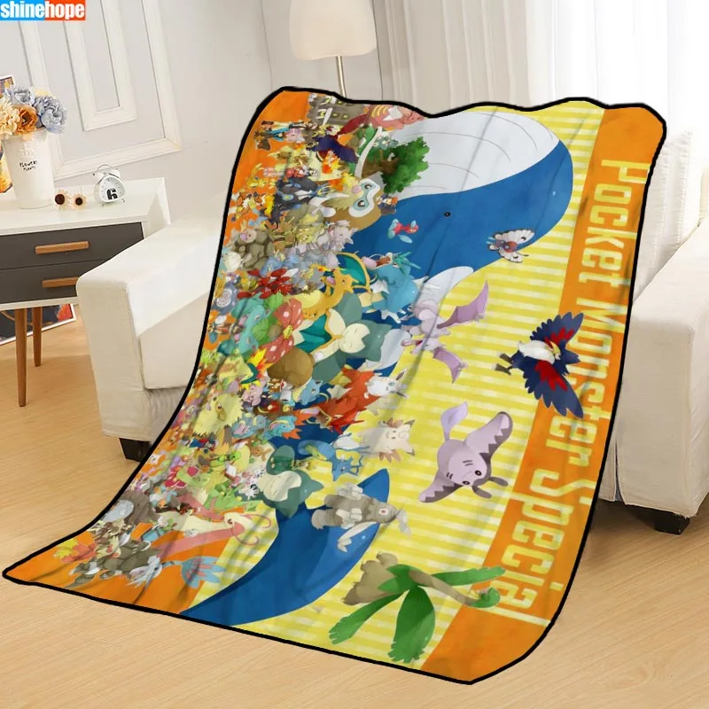 New Arrival Pokemon Blankets Printing Soft Nap Blanket On Home/Sofa/Office Portable Travel Cover Blanket - Цвет: Blanket 2