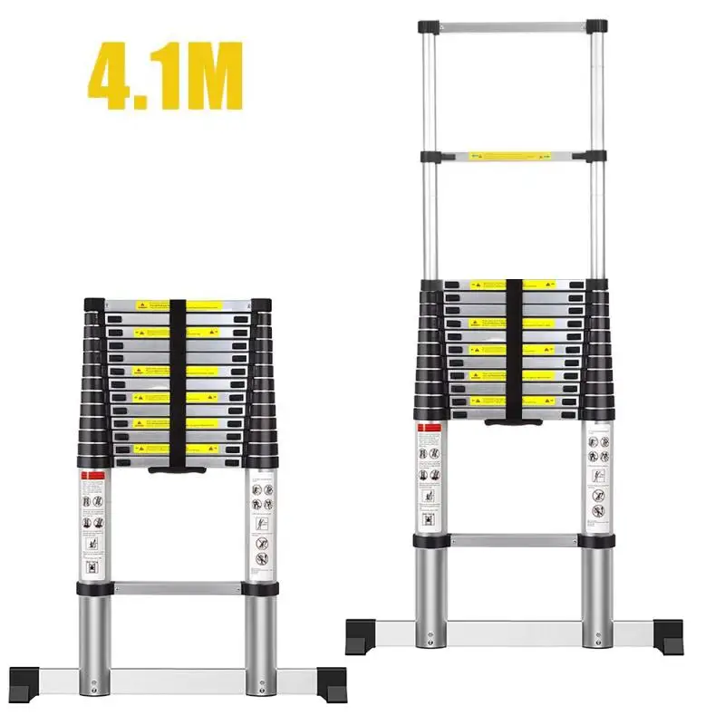 New 4.1m Stable Foldable Telescopic Aluminum Ladder Multi Purpose