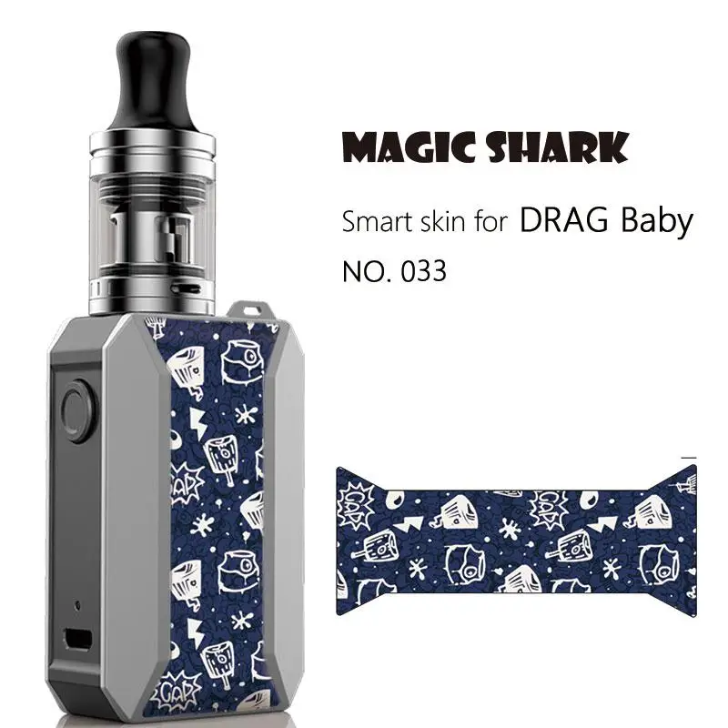 Magic Shark леопардовый чехол с рисунком черепа, наклейка, пленка для Voopoo Drag Baby, комплект из трех предметов, не выцветает 032-041 - Цвет: 033
