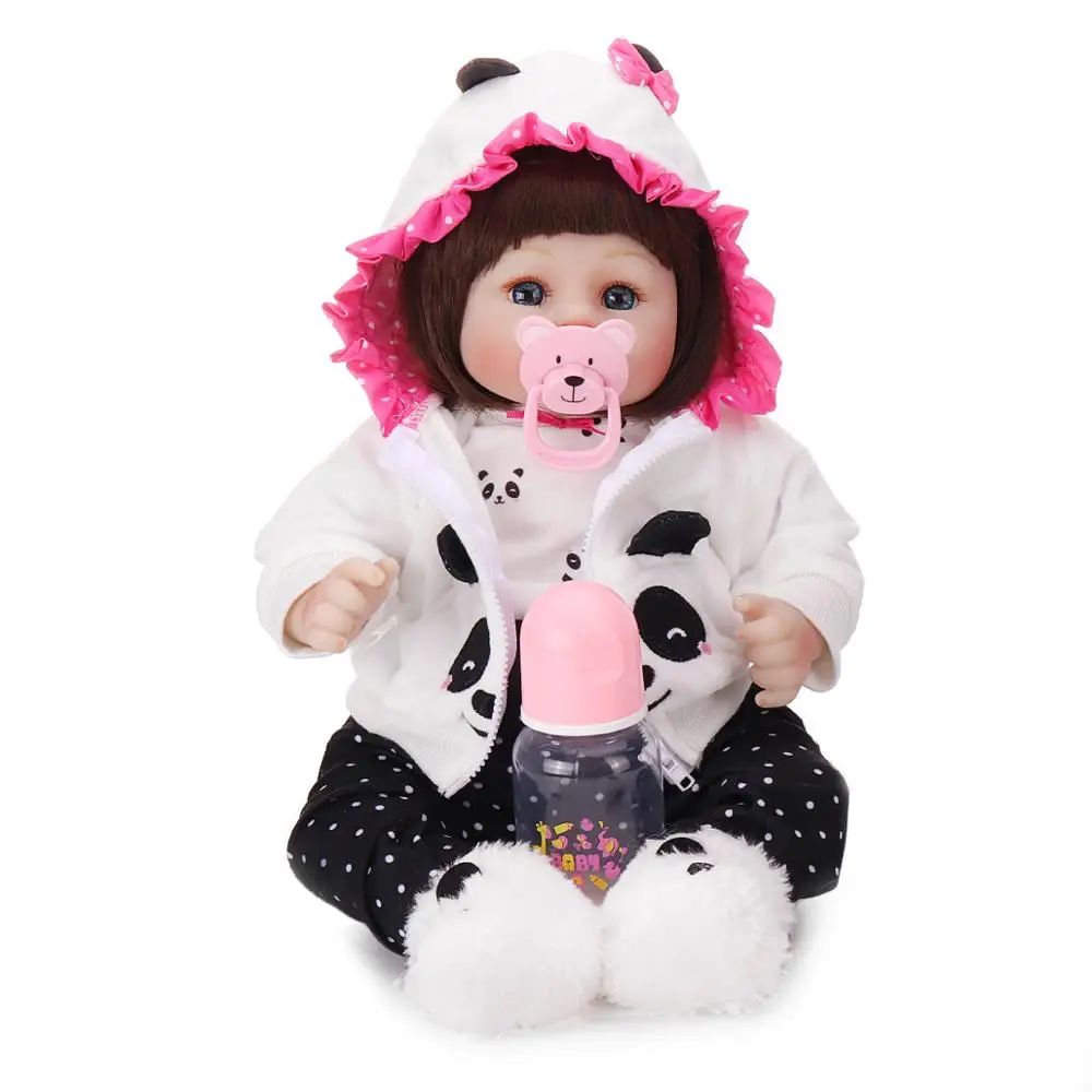 Pickwoo 48 см bebes кукла-реборн для маленьких девочек куклы из мягкого силикона Boneca reborn Brinquedos Bonecas детские игрушки на кровать