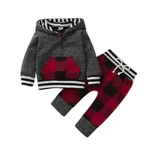 Best Offers Baby Clothes Sets Casual Hooded Long Sleeve Sweatshirt Pants Newborn Infant Outfits Autumn Winter Toddler Kids Boys Sport Suits