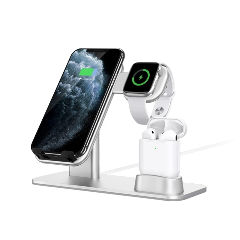 3 в 1 Подставка для зарядки совместим с различными сериями 5/4/3/2/1 airPods и IPhone 11/Xs/X Max/XR/IPhone X/8/8 Plus/7/7 Plus/6 S/6 S Plus