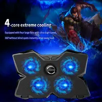 Laptop Cooler Cooling Pad Notebook Fan Stand Cooler Usb Laptop Cooling Stand with 4 Fan and 2 USB Ports for 14-17inch Laptop - Image 2