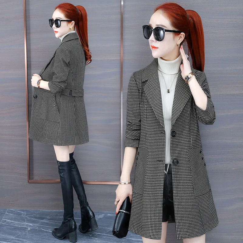 

Thousands of Birds Trench Coat Women's Mid-length 2019 Spring And Autumn New Style Fashion Western Style Waist Hugging over-the-