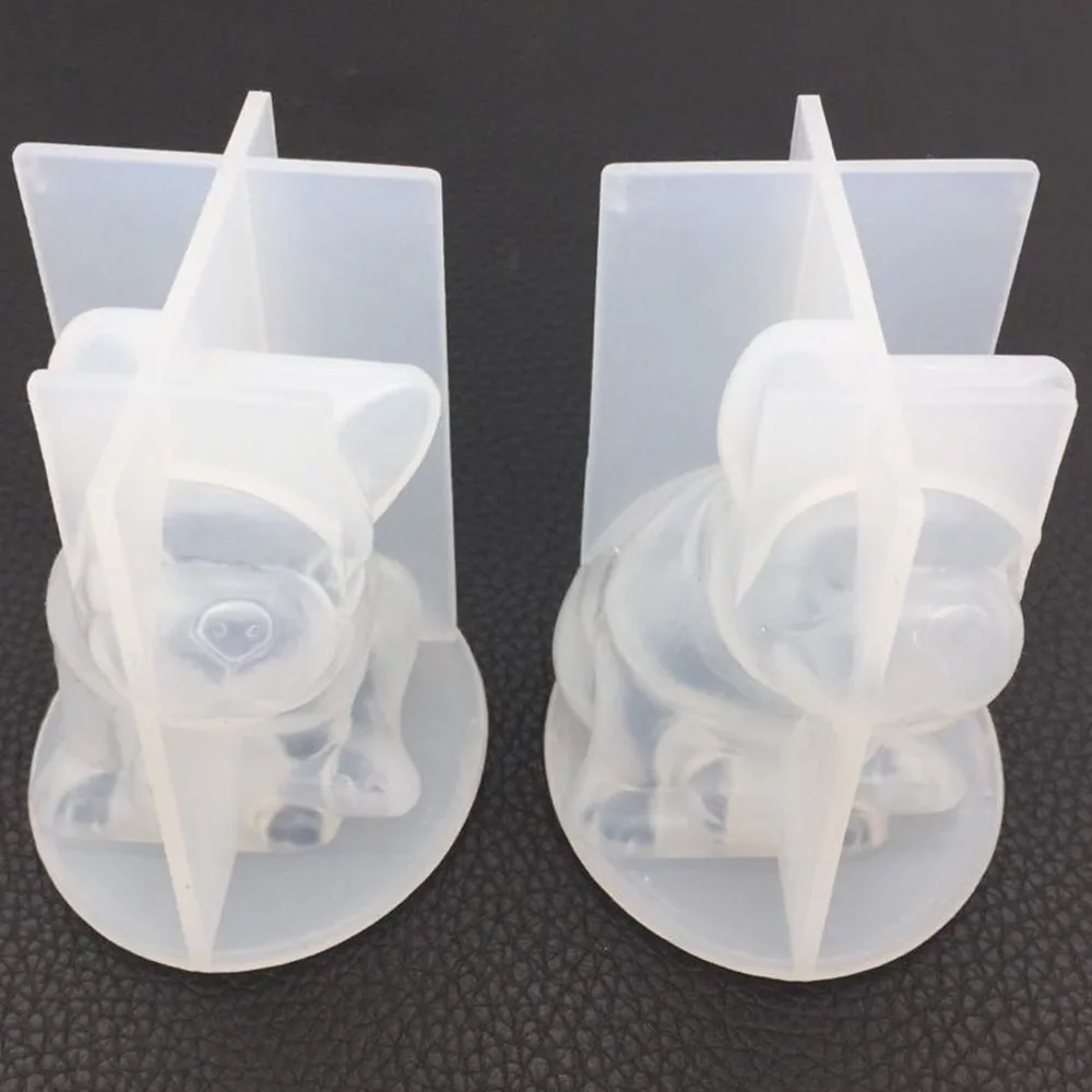 1pc Hand Craft Bulldog Epoxy Clear Silicone Resin Liquid Mold Pendant Casting Beads Crystal Molds DIY Jewelry Making Tool