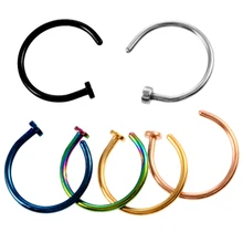 1 шт. женские ноздри из нержавеющей стали Кольца шпильки пенсне кольца поддельные серьга в нос пирсинг, модные украшения