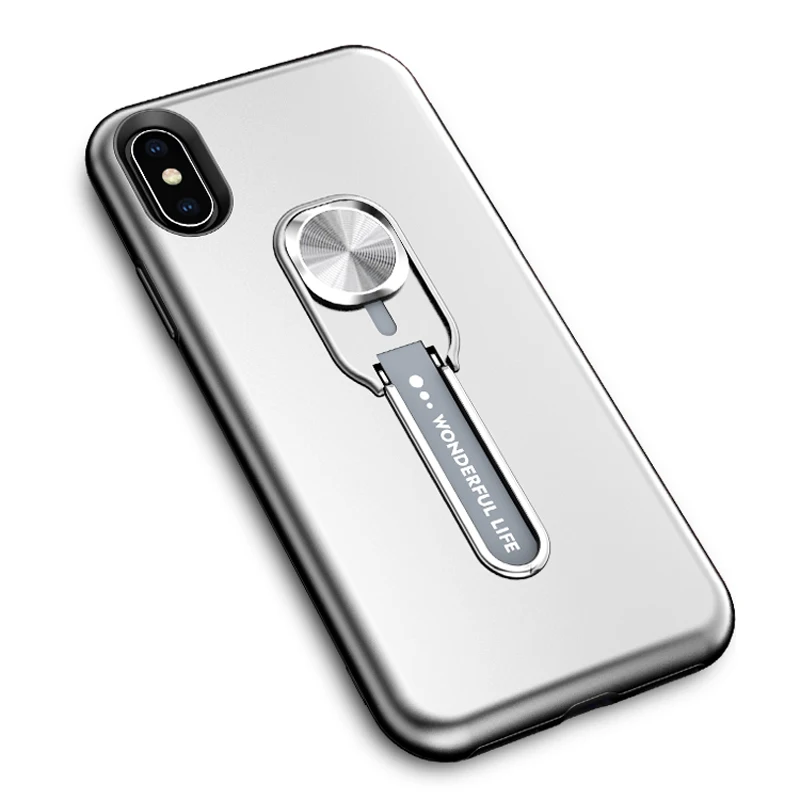Silver Гибридный ремень пальца кольцо чехол для samsung Galaxy J4 J6 A7 плюс S10+ S9 S8 A10 A30 A50 A70 M30 A10s A30s A50s Стенд кожаный чехол - Цвет: Silver