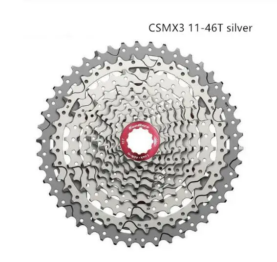 CSMX3 11-46T silver Sunracing CSMX3 CSMS3 FREEWHEEL 10 скоростей 11-46 т кассета велосипедная Звездочка свободного хода MTB велосипедная кассета запчасти для велосипеда - Цвет: CSMX3 11-46T silver