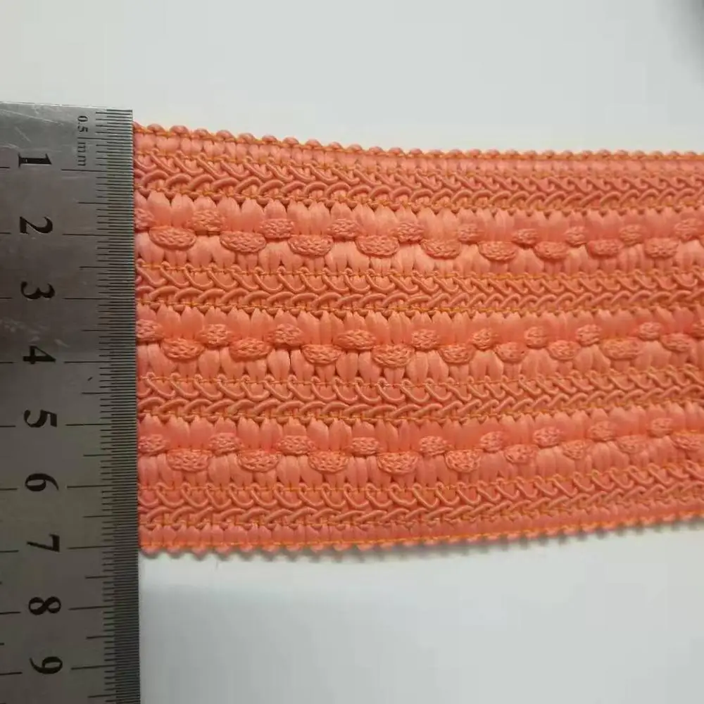 light Orange 7 см ширина новая швейная эластичная лента золото черный белый Ebroidery DIY ручной работы аксессуары для одежды - Цвет: light Orange