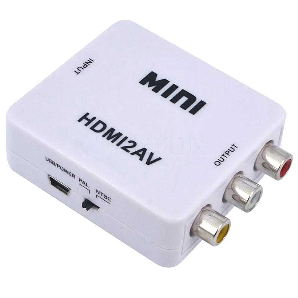 

1080P HDMI to RCA AV/CVSB L/R Adapter Video Converter HDMI2AV Adapter Converter for NTSC PAL Output HDMI TO AV Adapter