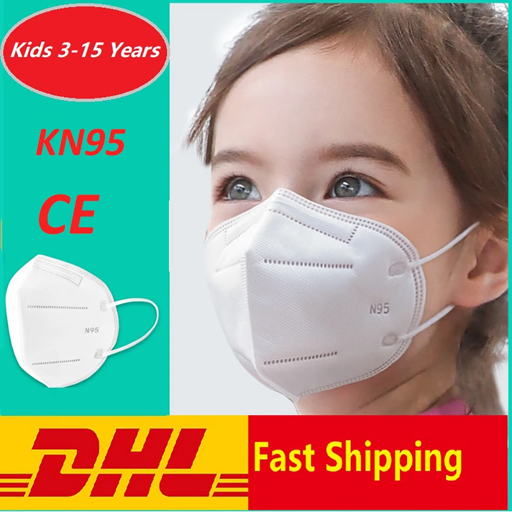 

Kids Mask DHL N95 Fabric Mask KN95 Nonwoven Disposable Elastic Breathable Face Masks Girls Boys Protective anti-virus Masks