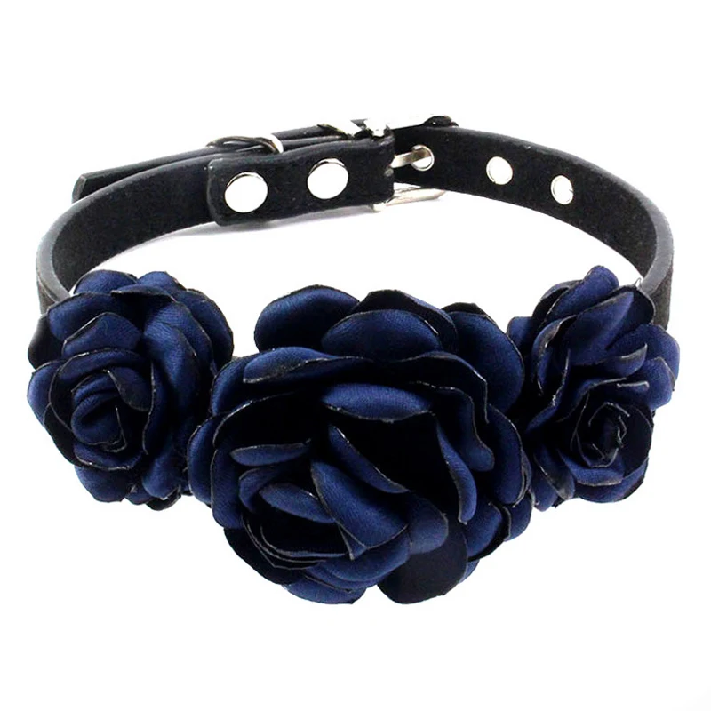 Dog Collar Cat Necklace Jewelry Roses Flower Small Dogs Pet Collar Puppy Girl Teacup Yorkie