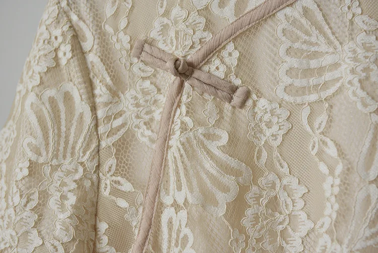 Летняя китайская стильная тарелка с пряжкой Cheongsam платья новые женские кружевные свободные винтажные платья с коротким рукавом