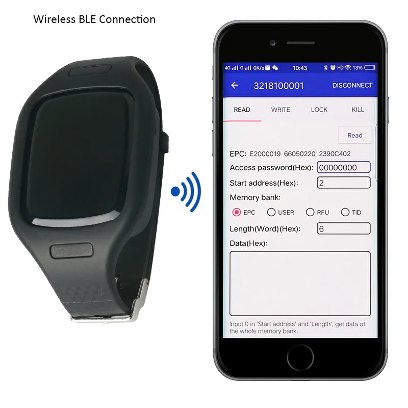 Небольшой Шэньчжэнь BLE 868 МГц 915 900 всенаправленный портативный УВЧ склад Micro USB RFID