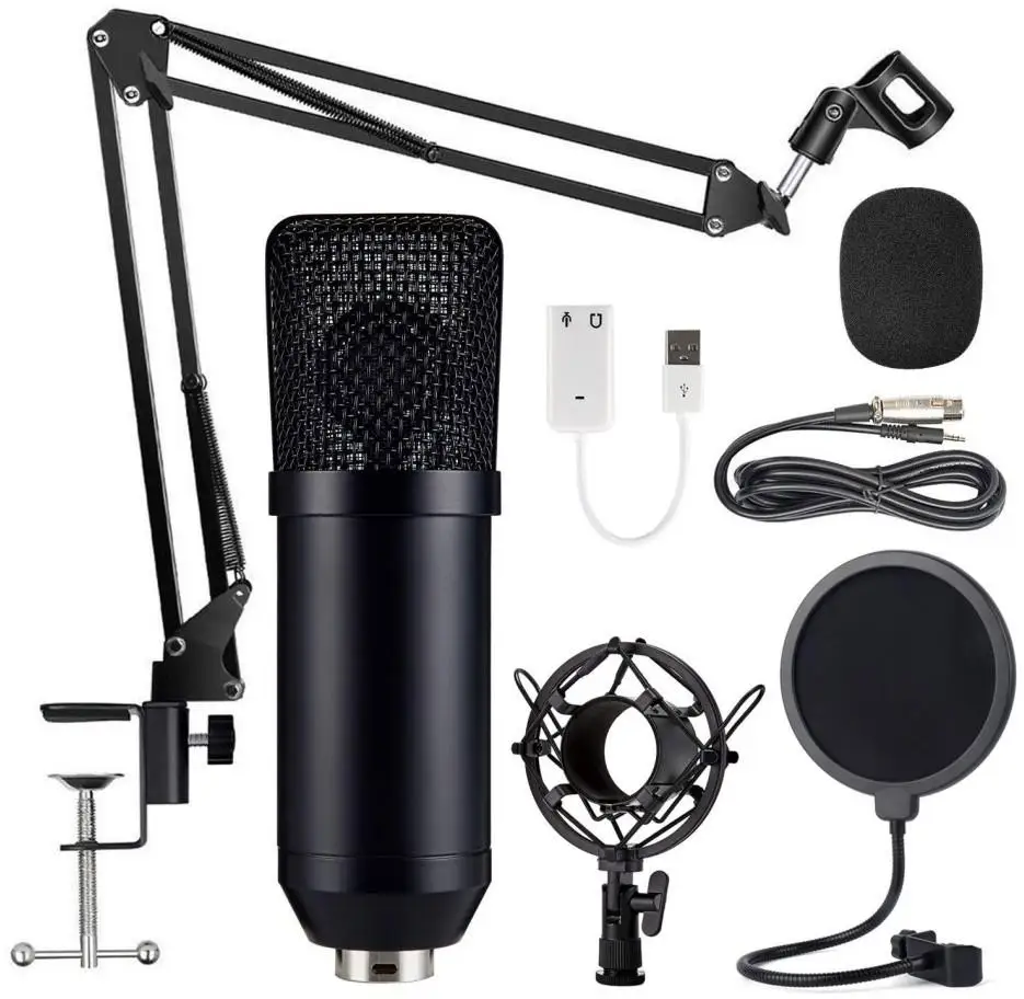 Bm 700 Kit Wired Condenser Microphone With Stand USB For Computer Studio Recording Radio Live Broadcast Karaoke Black Mikrofon |
