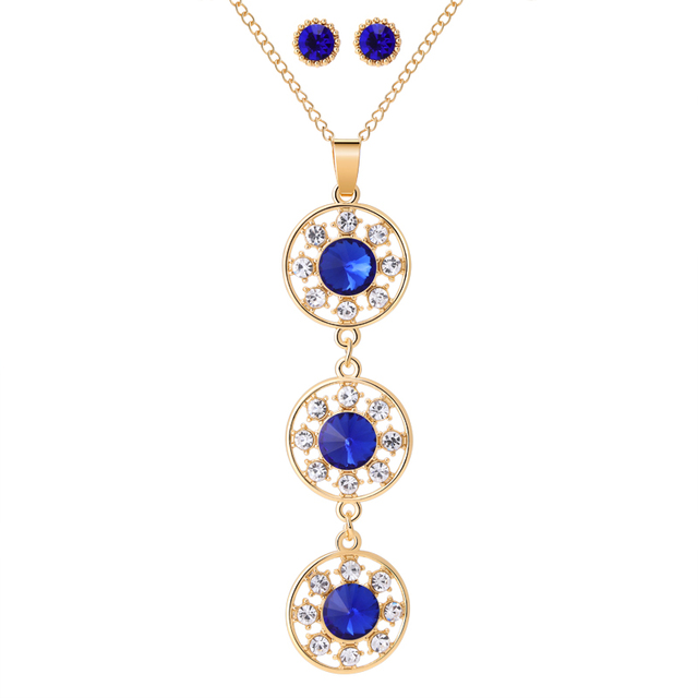 Cubic Zirconia Stone Jewelry Sets for Women Ladies Necklace Earrings Sets Bridal Wedding bijoux africain parures