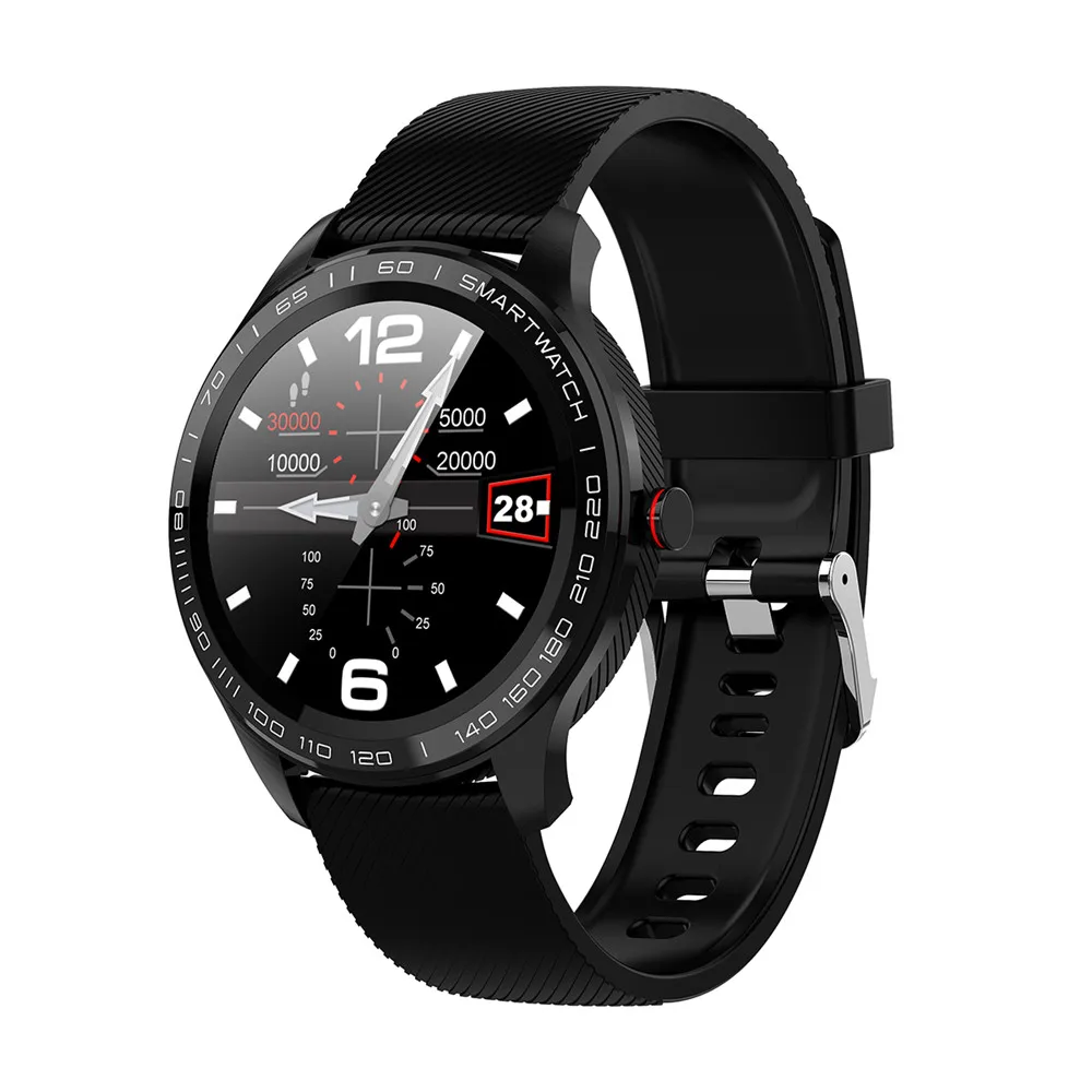 Cobrafly L9 полный сенсорный смарт-часы мужские спортивные фитнес-трекер IP68 Водонепроницаемый ЭКГ монитор сердечного ритма PK L8 L5 для Xiaomi huawei - Цвет: Black Silicone