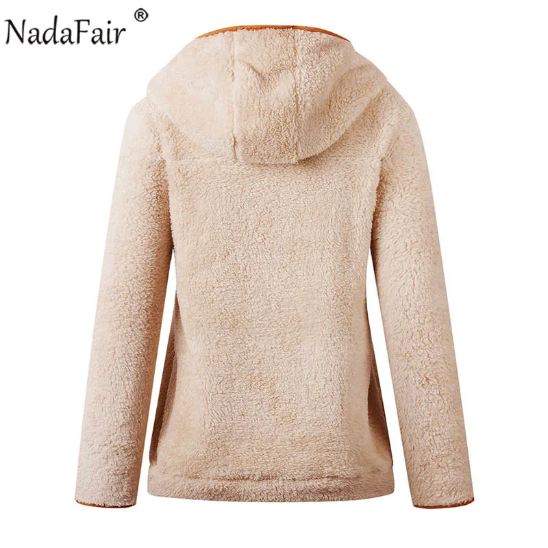 Nadafair, искусственный мех, повседневные, более размера d, толстовки с капюшоном, Женский пуловер, пэчворк, карманы размера плюс, флисовая зимняя толстовка Bangtan