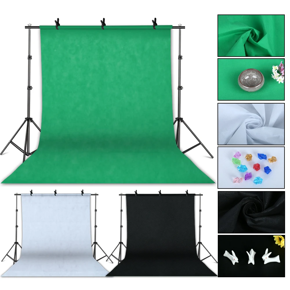 Photography Photo Studio Softbox Lighting Kit With 2.6x3M Background Frame 3pcs Backdrops Tripod St